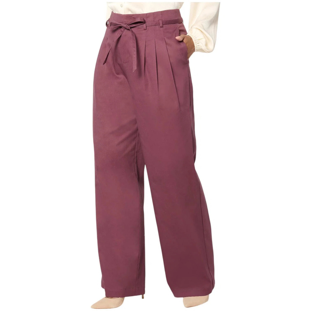 BEAUTIFUL by Lawrence Zarian Women's Stretch Sateen Trouser Plum - Regular